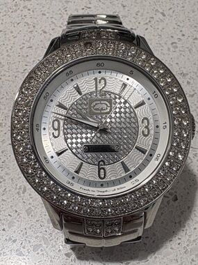 Marc Ecko Silver Crystal-Accented Men's Watch As Is